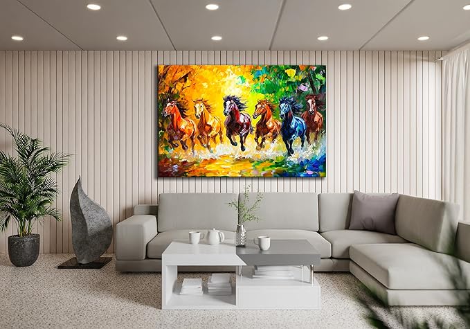 SpiritualHands Horse Glass Wall Art Oil Painting - Image 5