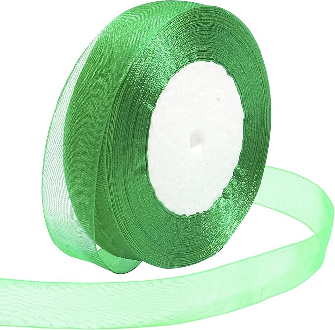 Ribbon for Gift Wrapping 3/4 inch Green Sheer Organza Ribbon for Flower Bouquet by Loomeshribbonforcrafts%EF%BC%81