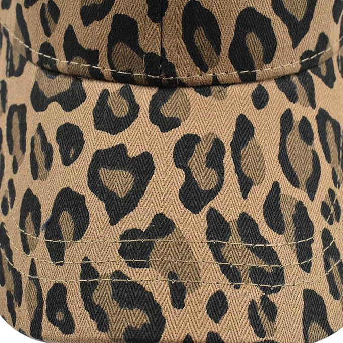 Baseball Hats for Women Men Adjustable Leopard Print Dad Trucker Hat Cotton Sun Protection Caps Sports Golf Medium