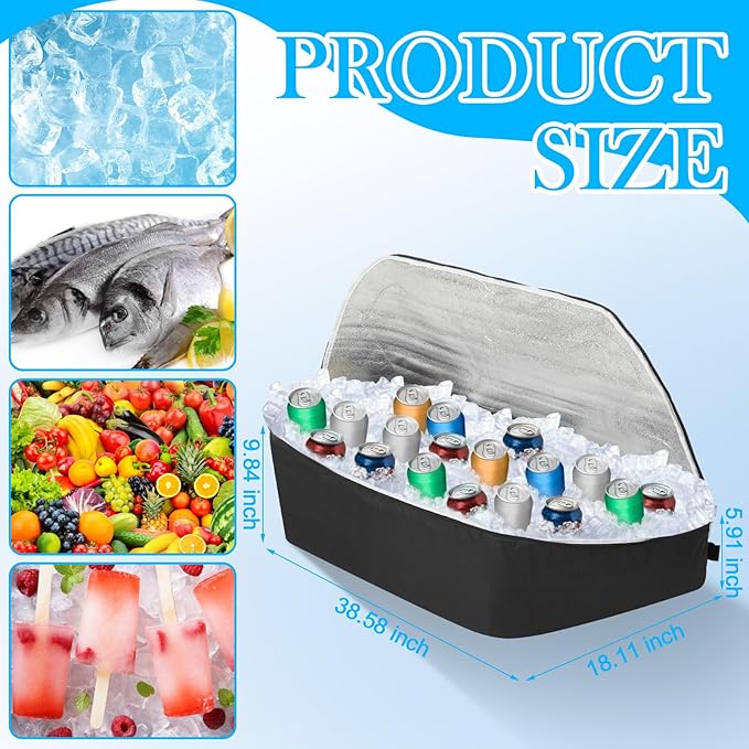 Golf Cart Cooler Bag 9.84 x 18.11 x 38.58 inches Golf cart Insulated Bag Accessories Leak Proof Keep Drinks Cold for Picnic Beach Work Trip Camping