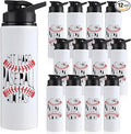 Hushee 12 Pcs 25 oz Baseball Water Bottles Bulk Aluminum Sport Bottles with Leakproof Lid Baseball Gift for Team Men Players Fan Coach(Hit Hard)