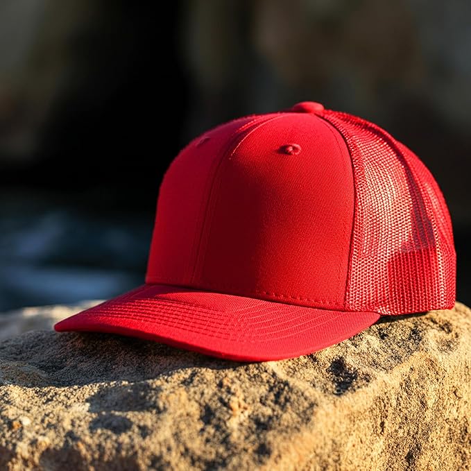 Falari Trucker Hat Baseball Cap Structured Plain Design 6 Panel, Adjustable Size
