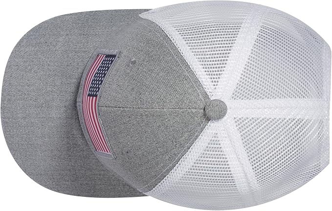 American Flag Trucker Hat, Patriotic Baseball Cap for Men & Women, Breathable Mesh Adjustable Snapback, USA Flag Patch