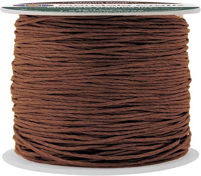 Mandala Crafts 0.5mm 109 Yards Brown Cotton Waxed Cord by MandalaCrafts