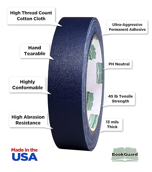 BookGuard 1 Inch Premium Bookbinding Repair Cloth Tape, 15 Yard Roll - Image 2