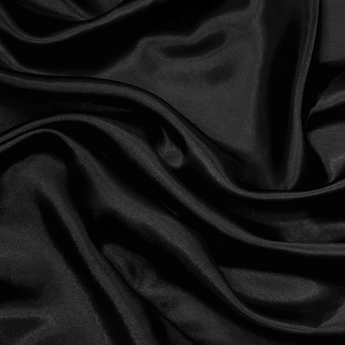 RUDONG M Black Satin Fabric by The Yard, 1 Yard x 60 Inch Wide Silky Charmeuse - Image 7