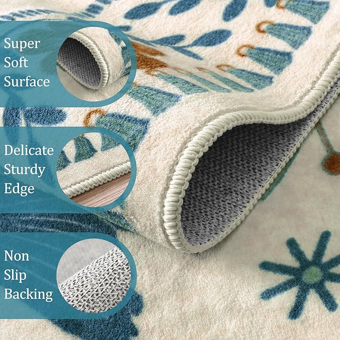 Morebes Washable Floral 8x10 Area Rugs - Image 3