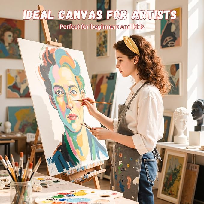 Simetufy 18 x 24 inch 5 Pack Canvas Panels Large Flat Canvas Boards - Image 5