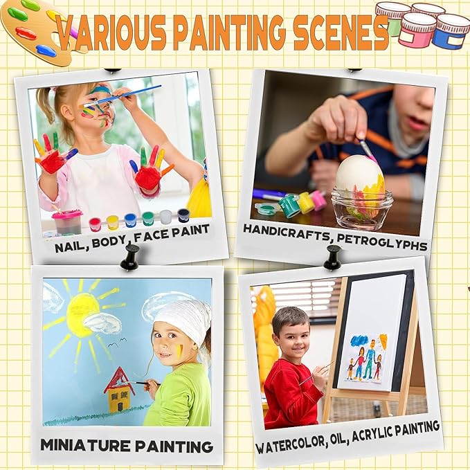 280 Pcs Mini Acrylic Paint Set for Kids, 12 Colors Washable Acrylic Paints - Image 4
