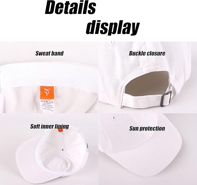 LANGZHEN Unisex Baseball Cap 100% Cotton Fits Men Women Washed Denim Adjustable Dad Hat