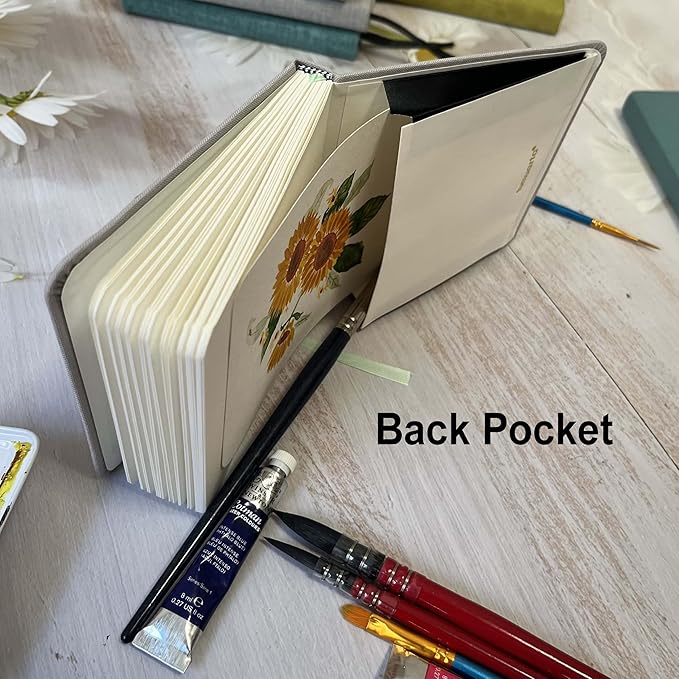 Watercolor Sketchbook, 140 LB, 300 GSM, 100% Cotton Paper, Cold Press, 24 Sheets - Image 6