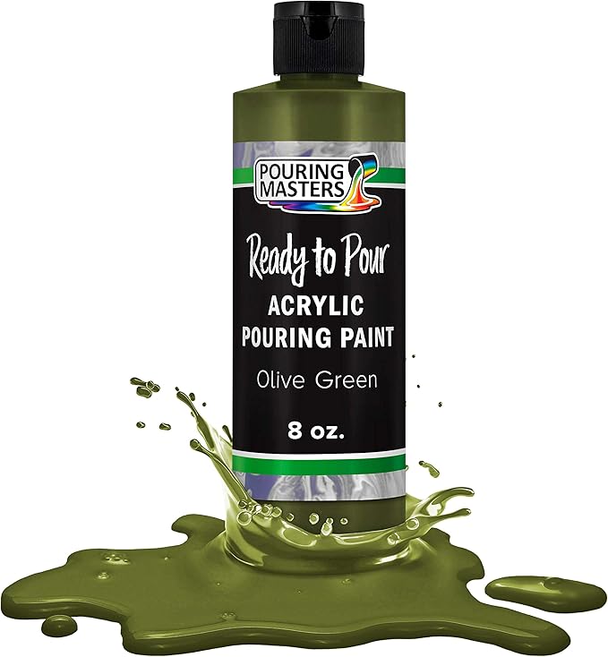 POURING MASTERS Olive Green Acrylic Ready to Pour Pouring Paint by Pouring+Masters
