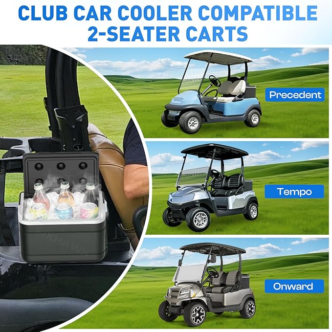 Club Car Precedent Cooler, Golf Cart Cooler with Mounting Bracket Kit Fit for Club Car Precedent/Tempo/Onward Golf Cart. Replaces OEM# 102588101, 103886801