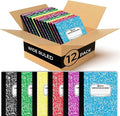 Rosmonde 12 Pack Bulk Composition Notebook Wide Ruled, 200 Pages, 9-3/4 x 7-1/2" by Rosmonde