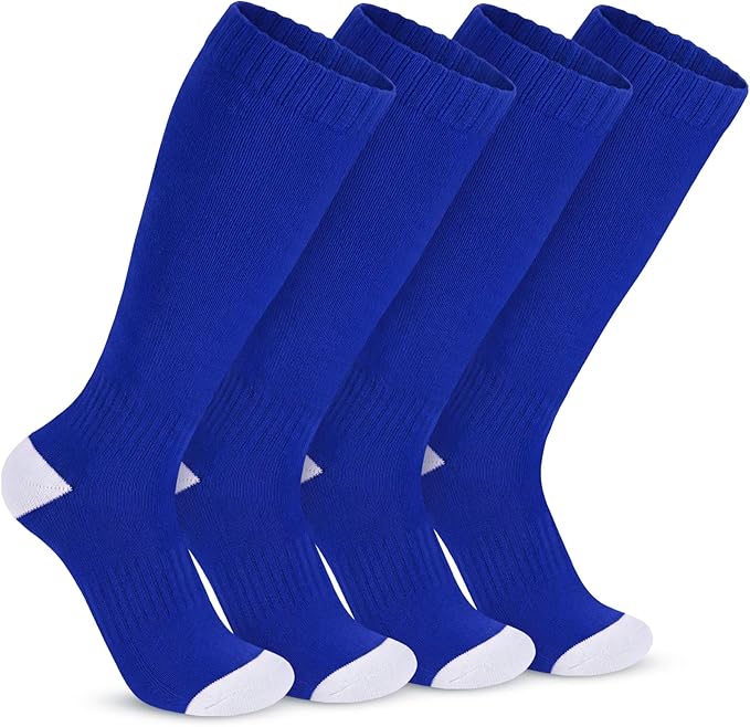 Haysandy 2 Pairs Baseball Softball Socks Athletic Soccer Football Sports Socks Over the Calf for Adult Men Women