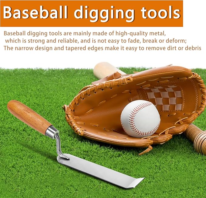 RunNico Baseball Dig Out Tools, Sturdy Anchor Clean Out Tool, Portable Base Digging Accessories for Outdoor Baseball and Softball Field Training Playing and Cleaning