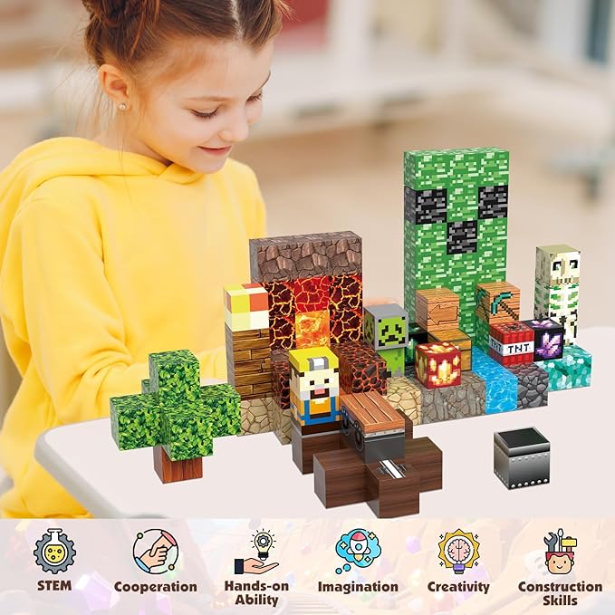 JIMI Magnetic Building Blocks Set, Magnetic Blocks STEM Construction Toys - Image 3