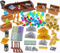 220 Pcs Pirate Treasure Money Parts Building Blocks, Expedition Wooden Boats by BrickBounty