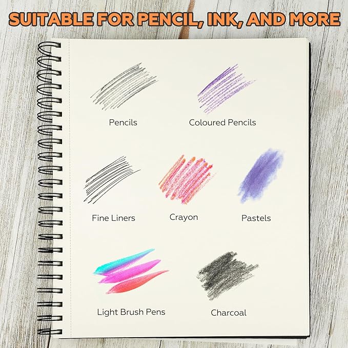 5.5" x 8.5" Sketch Book ，2 Pack 80-Sheets，Double-Sided Hardbound Sketchbook - Image 5
