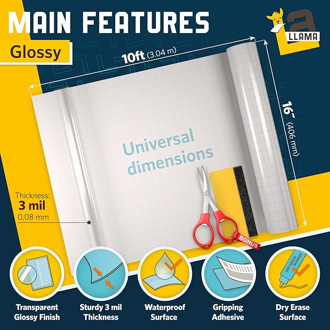 Self Adhesive Clear Glossy Laminating Roll 16” x 10ft 3 MIL Multipurpose - Image 2