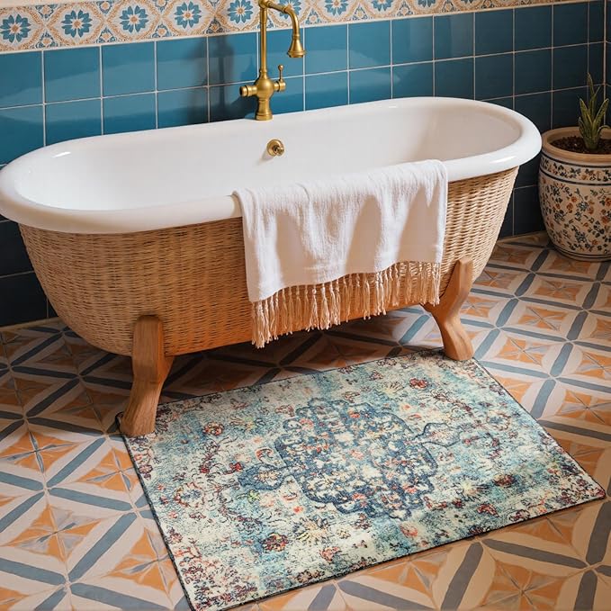 Lahome Bohemian Floral Medallion Area Rug - Image 2