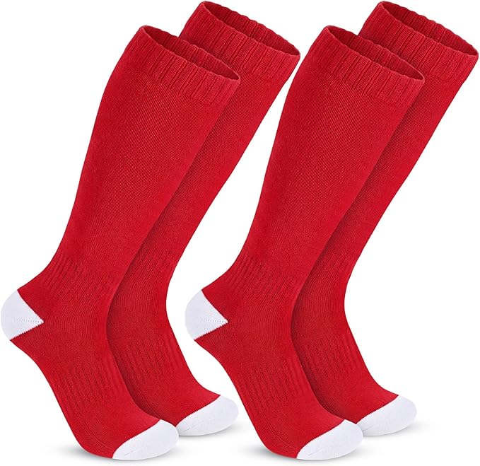 Haysandy 2 Pairs Baseball Softball Socks Athletic Soccer Football Sports Socks Over the Calf for Adult Men Women