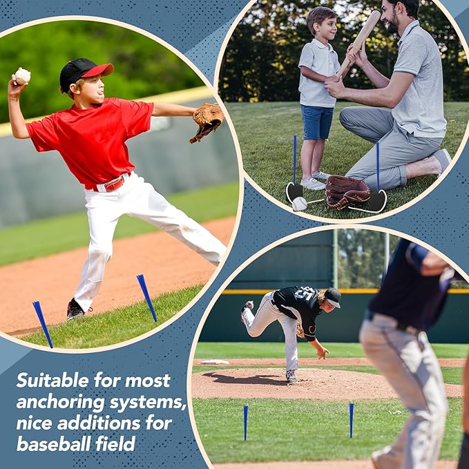 Shappy 24 Pieces Base Plugs with Tassels Heavy Duty Rubber Baseball Anchor Plug for Baseball Field Drill Softball Accessories