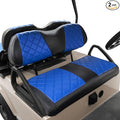 NOKINS Golf Cart Club Car DS 2000.5-Up Diamond Seat Covers Kit, Fits Club Car DS OEM Standard Front Seat Cushion, Golf Cart Vinyl Seat Cover, No Nails Required (Blue and Black)