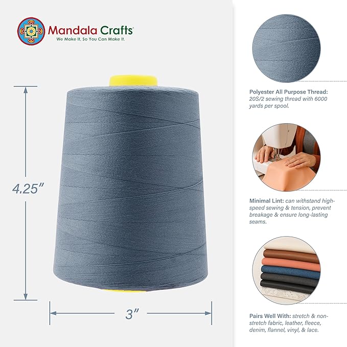 Mandala Crafts 4 Pack of Serger Threads Cones Spools - Image 3