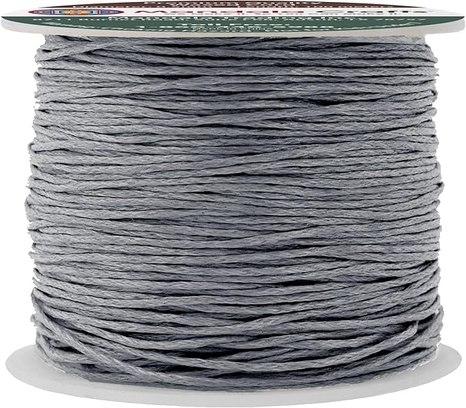 Mandala Crafts 0.5mm 109 Yards Traffic Gray Cotton Waxed Cord by MandalaCrafts