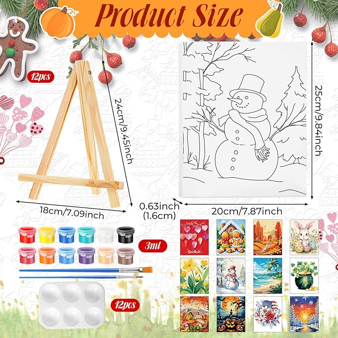 Zhanmai 12 Pack Pre Drawn Canvas - Image 2