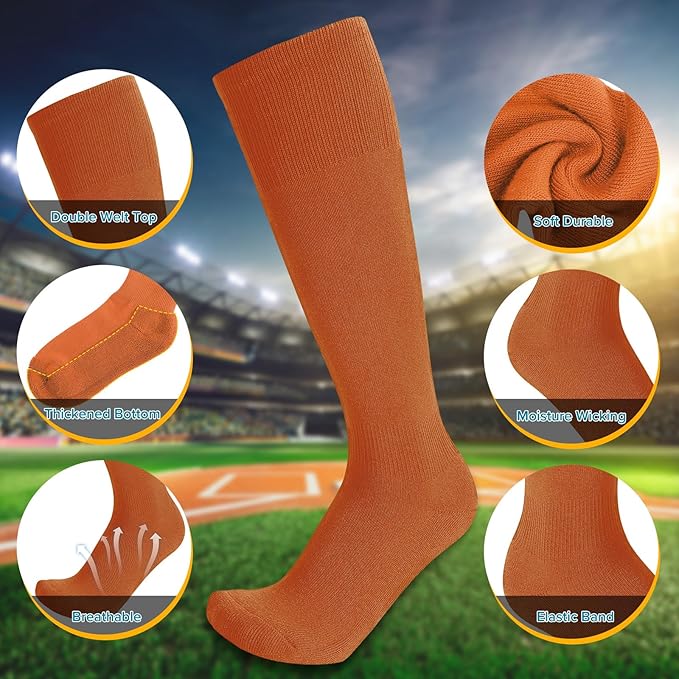 Baseball Socks and Belt Combo for Youth Adult - Softball Sock and Belt for Boys and Girls (2 Pairs of Socks & 1 Belt)