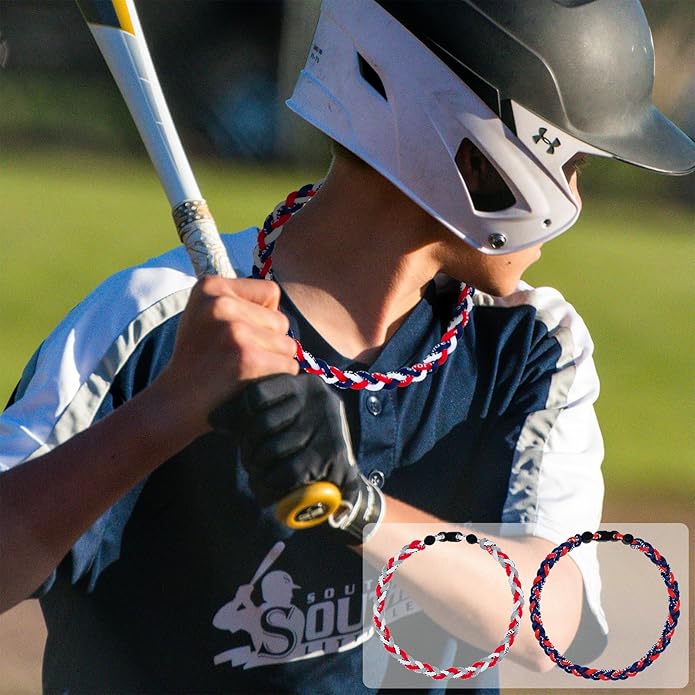 3 pcs Baseball Rope Necklaces, League Team Colors Braided Necklace, Baseball Team Gifts