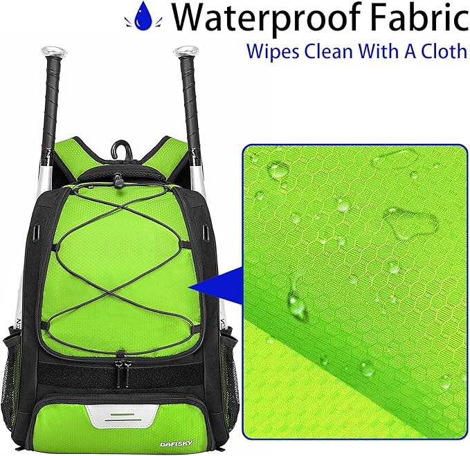 DAFISKY Baseball Bag Softball Backpack - Youth Adult T Ball Bat Equipment Bag with Bat Helmet Holders, Shoe Compartment