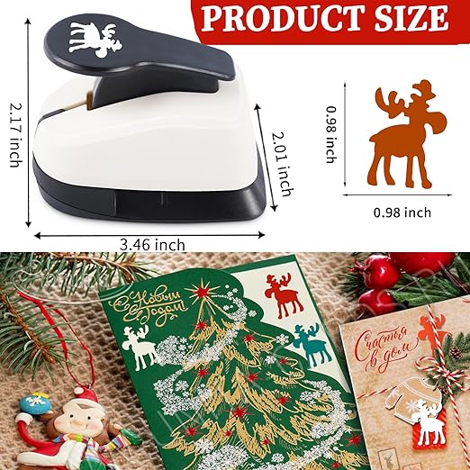 1 inch Christmas Punch for Craft, Deer Paper Punch for Paper Crafting, - Image 5