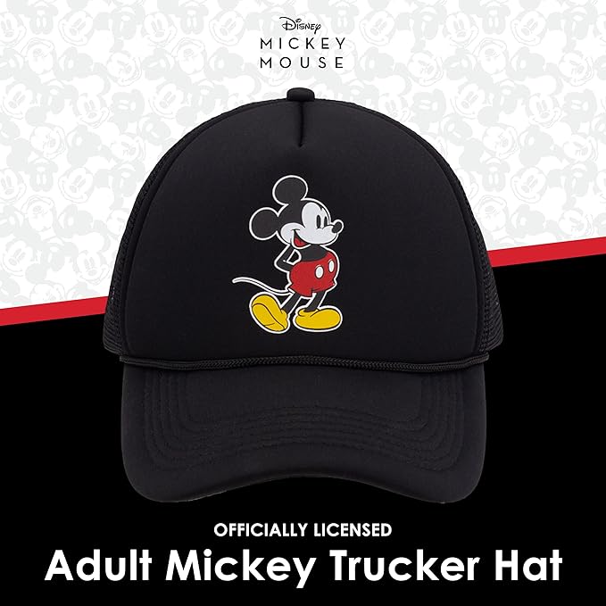 Concept One Unisex Adult Disney Mickey Mouse Trucker Hat, Rainbow Pride Mesh Back Snapback Baseball Cap