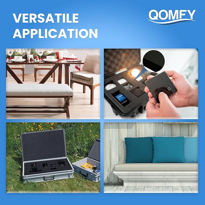 QOMFY 3" Height x 18" Width x 42" Length Charcoal Upholstery Foam Sheet | Made - Image 7
