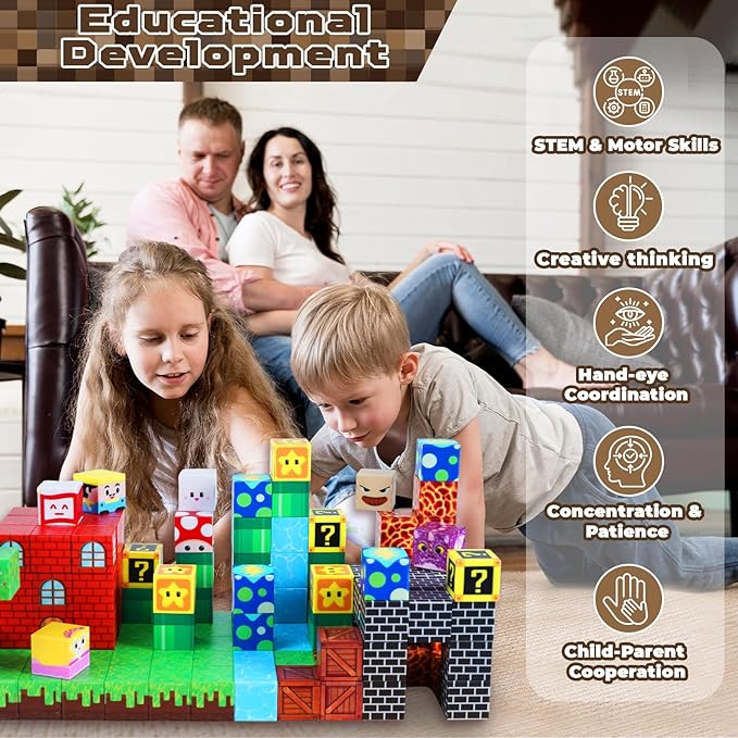 Magnetic Blocks-150 PCS Build Adventure Game Castle World Set - Image 6