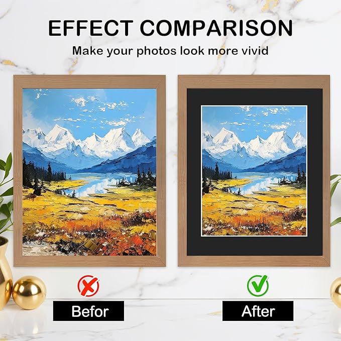 Prudiut 15 Pack 11x14 Black Picture Mats, Frame Mattes - Image 3