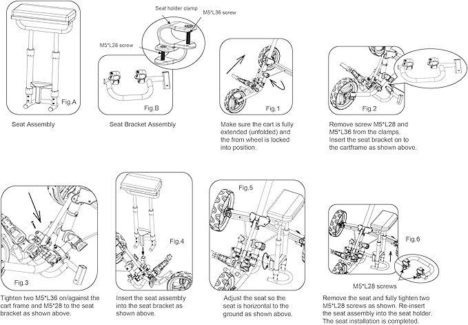 Caddytek Removable Golf Cart Seat, Golf Push Cart Seat, Golf Chair Accessory, Trolly Seat for 3 Wheels and 4 Wheels