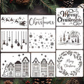 Christmas Stencils for Crafts Reusable Christmas Window Stencil Xmas Village by zosylley