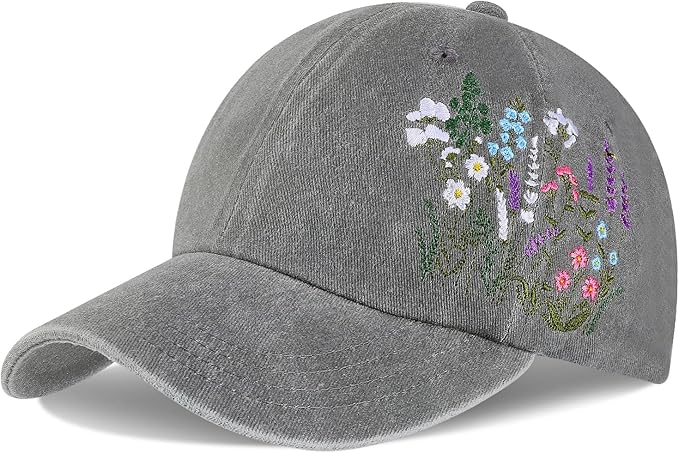 Biggun Trendy Embroidered Baseball Cap for Girls Women Men - Adjustable Soft Breathable Hats for Casual Wear