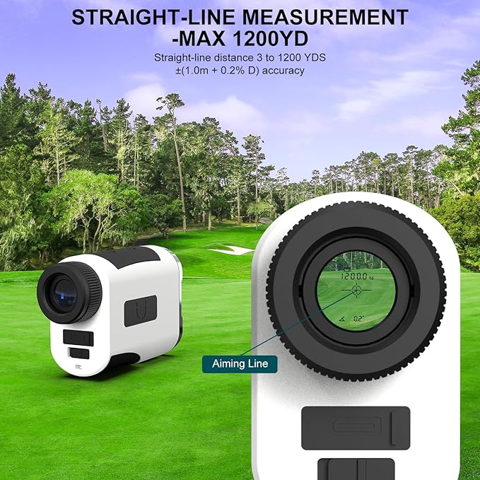 HANMATEK GR1200 Golf Rangefinder with Slope, Flag Lock & Vibration, 6.5X Magnification, 1200 Yards Range, Rechargeable Battery, Golf Distance Finder for Men and Women