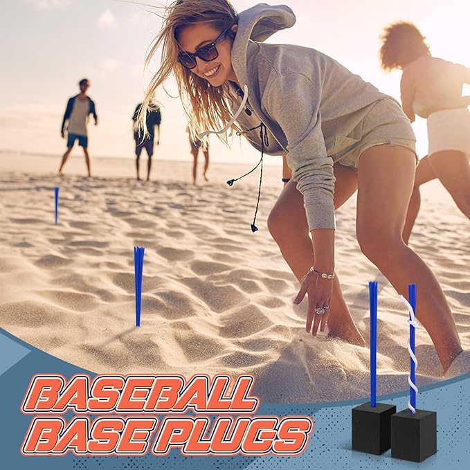 Shappy 12 Pieces Baseball Base Plugs with Tassel Heavy Duty Anchor Plugs for Baseball Field and Softball Accessories