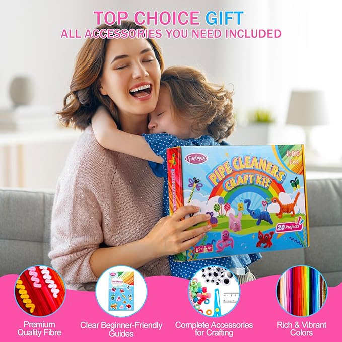 800pcs Pipe Cleaners Crafts Kit, 30 Colors Pipe Cleaners Bulk - Image 6