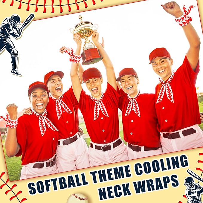 Shyyween 12 Pcs Baseball Cooling Towels Softball Cooling Neck Wraps Ice Scarf Bulk Cool Bandana for Women Men Team Gift Sport