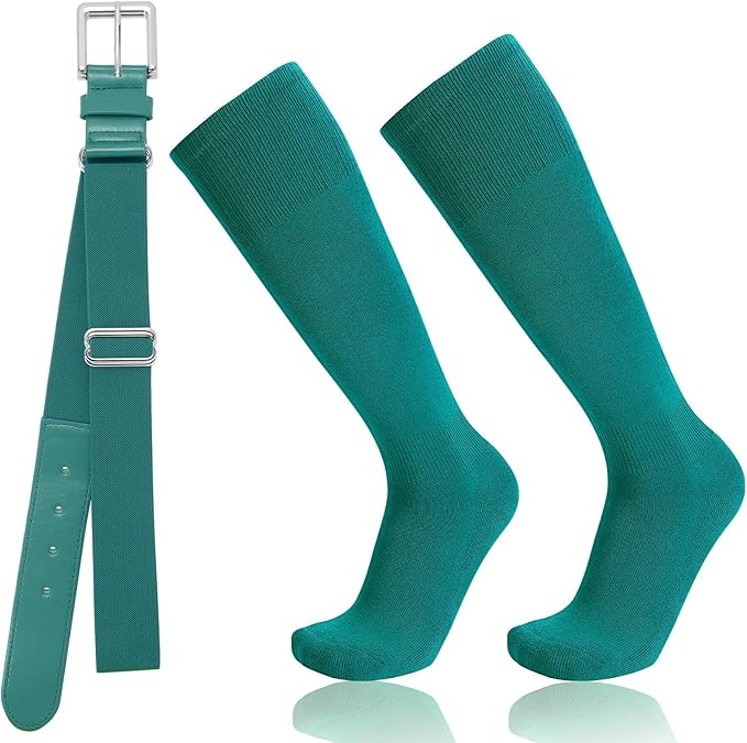 Baseball Socks and Belt Combo for Youth Adult - Softball Socks and Belt for Boys and Girls