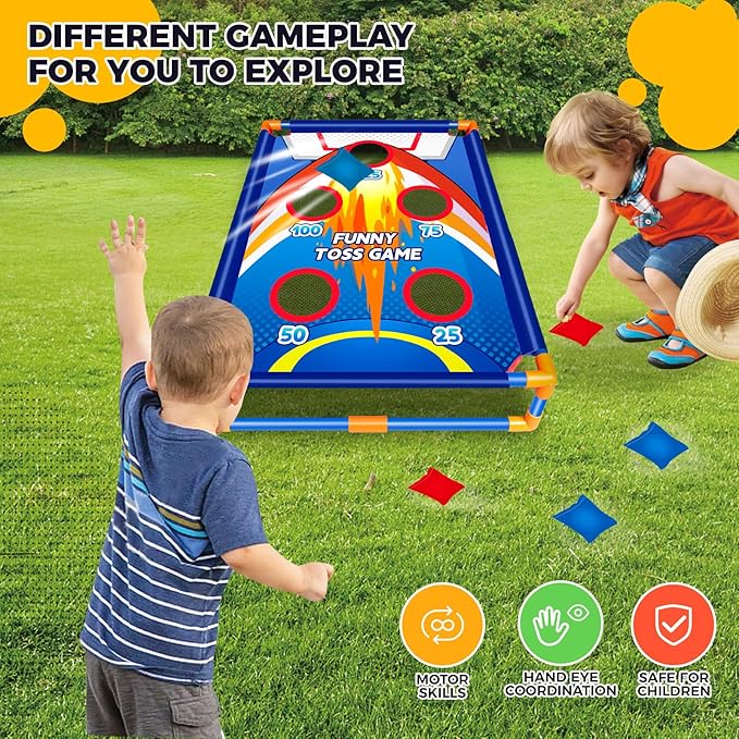 Bean Bag Toss Game for Kids Outdoor Activities, Cornhole Games for 3 4 5 6 7 8 - Image 4