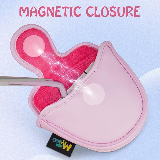 mytag Golf Head Covers Pink, No Bad Days On The Course Golf Club Covers Driver Fariway Hybrid Headcover for Women Girls