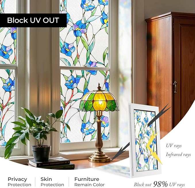 3D Stained Glass Window Film, Decorative Window Privacy Film - Image 3